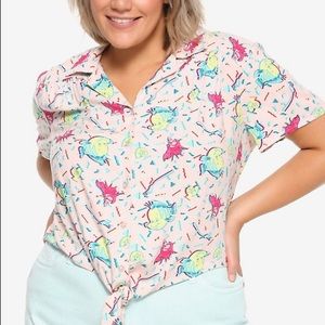 Her Universe Little Mermaid tie front top